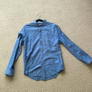 Fitted Express Denim Dress Shirt